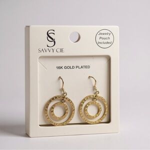 NWT! Savvy Cie 18K Gold Plated Double Hoop Earrings ✨